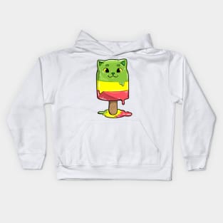 Funny cat as a popsicle Kids Hoodie